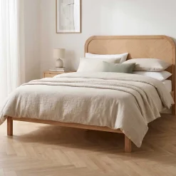 Doppelbett Alessia - 140x200cm - mit Lattenrost - massiver Eiche
