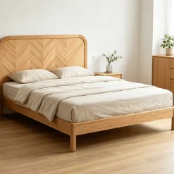 Doppelbett Alessia - 160x200cm - mit Lattenrost - massiver Eiche