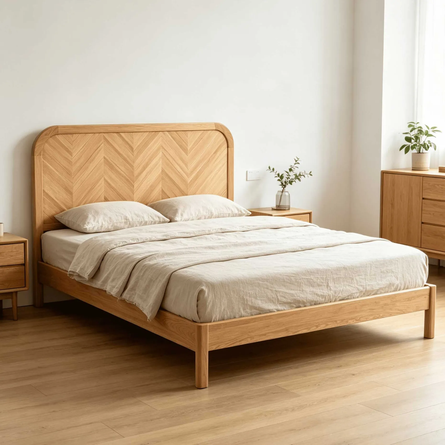 Doppelbett Alessia - 160x200cm - mit Lattenrost - massiver Eiche