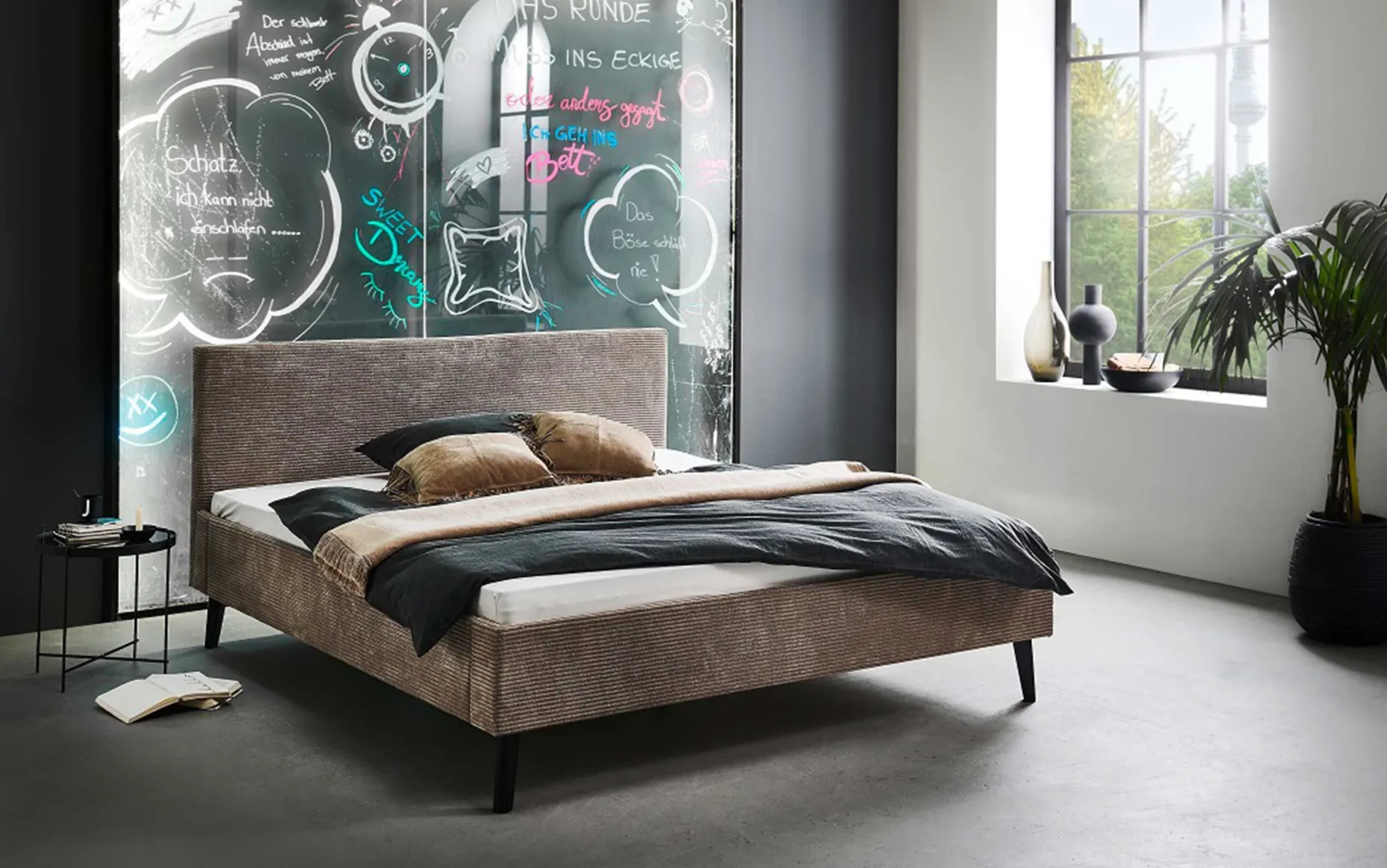 Doppelbett Avola | 180 x 200 cm | Design Taupe