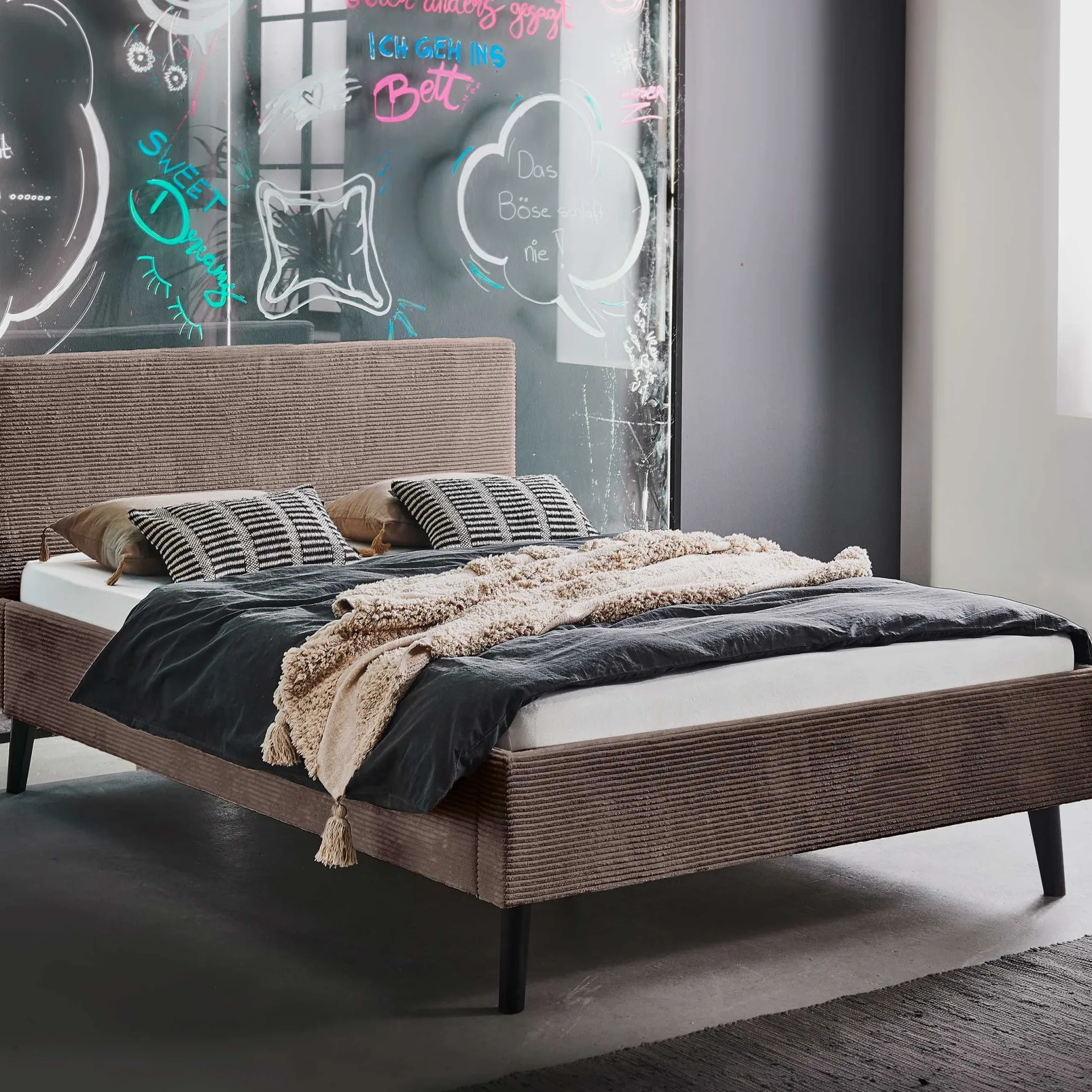 Doppelbett Avola | 140 x 200 cm | Design Taupe