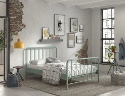 Doppelbett Bronxx Metall 140x200 - matt olivgrün