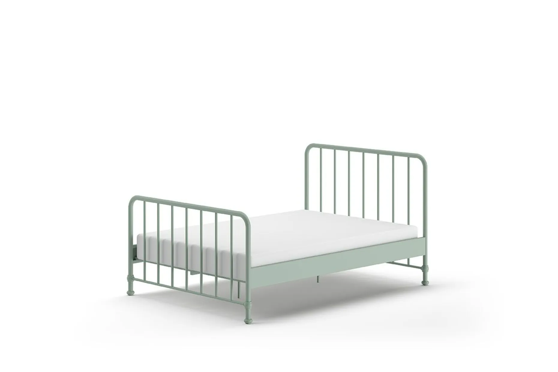 Doppelbett Bronxx Metall 140x200 - matt olivgrün