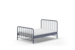Doppelbett Bronxx Metall 140x200 - matt blau denim