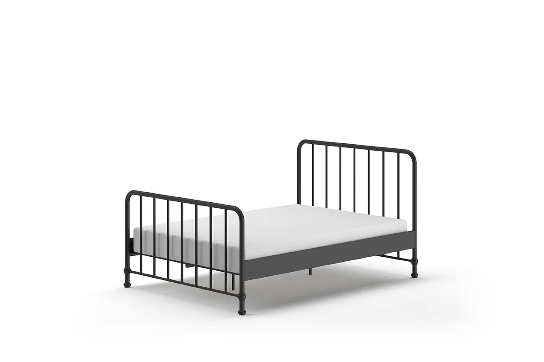 Doppelbett Bronxx Metall 140x200 - mattschwarz