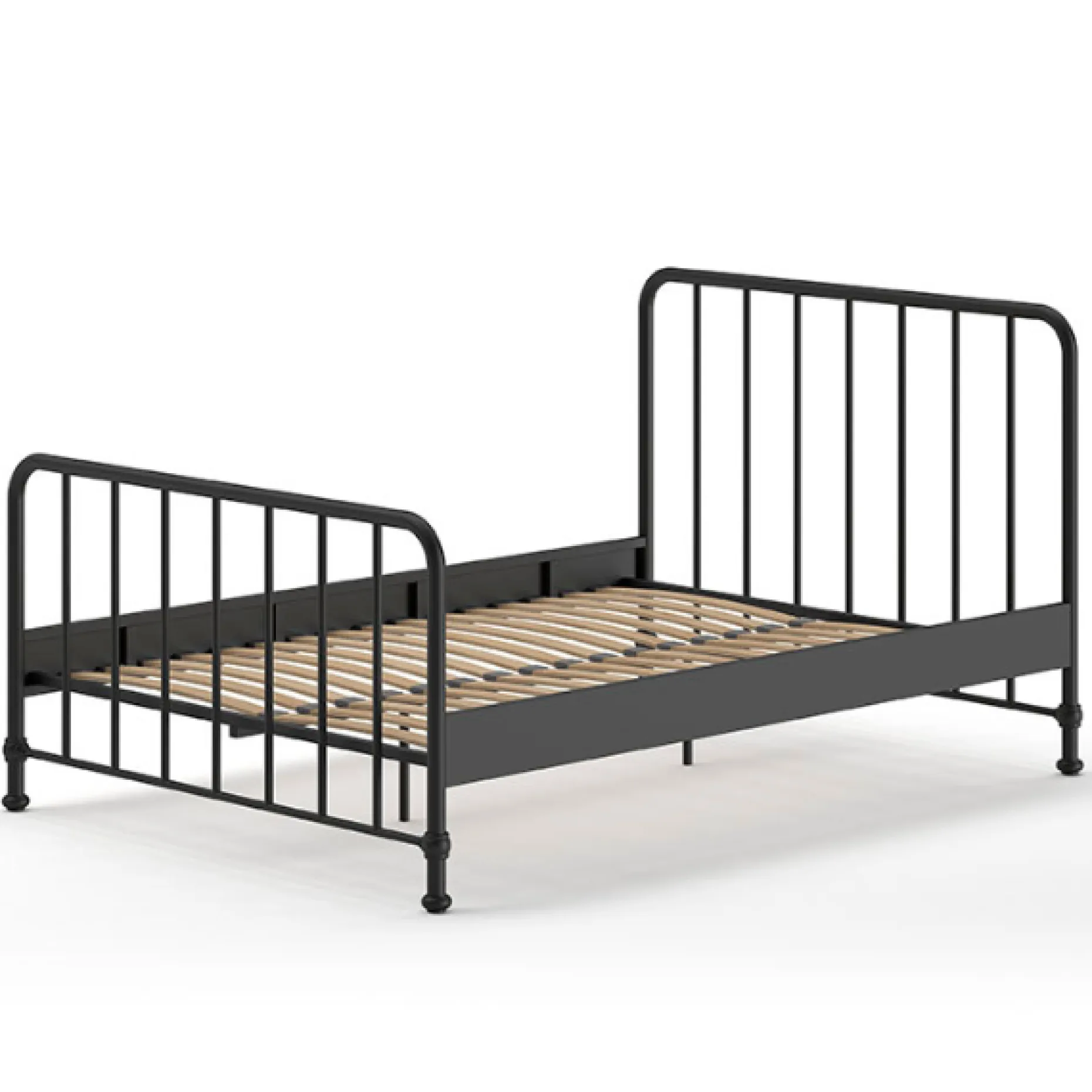 Doppelbett Bronxx Metall 140x200 - mattschwarz