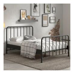 Doppelbett Bronxx Metall 140x200 - mattschwarz