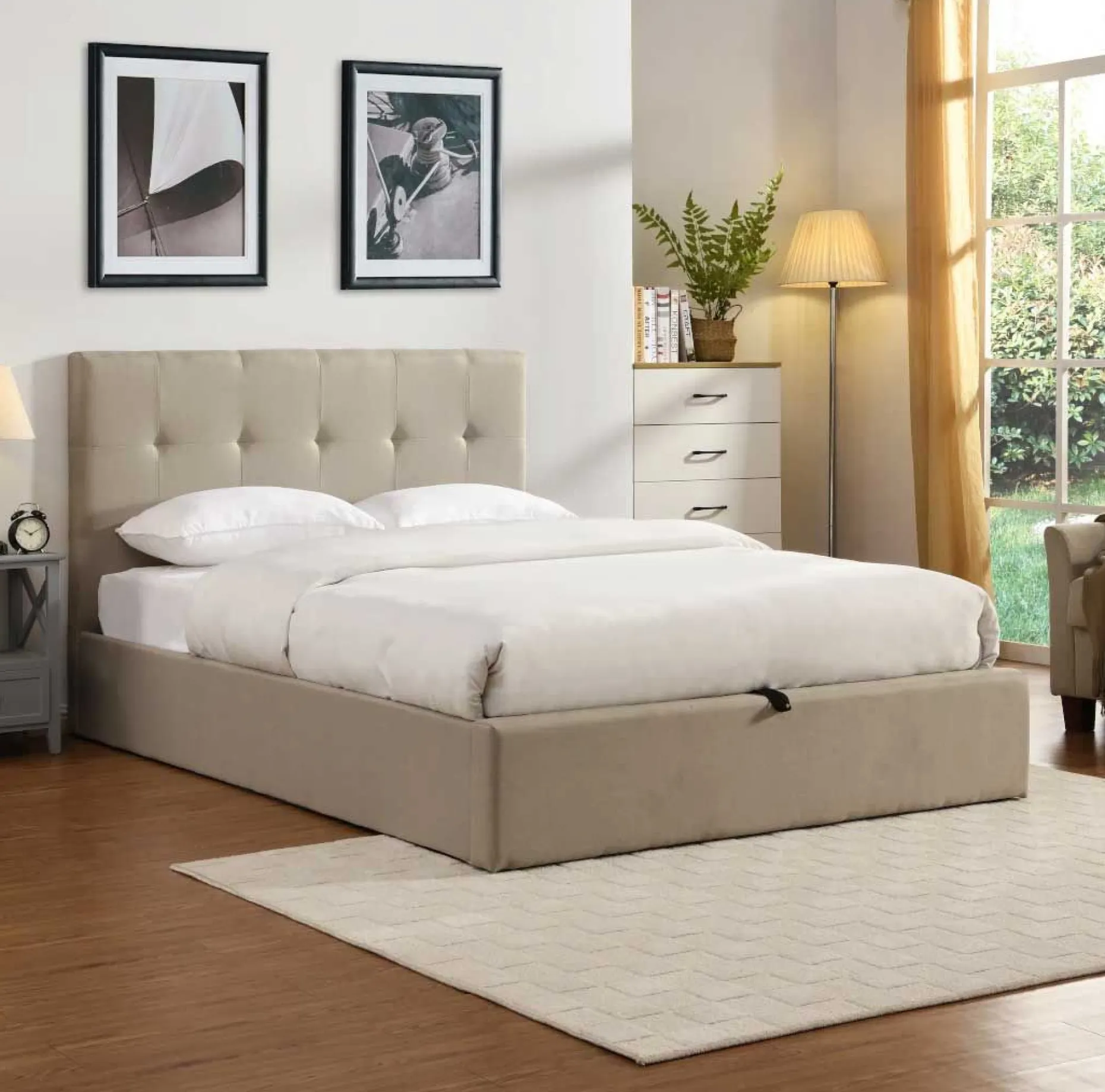Doppelbett Corbi mit Lagerung 180x200 - Sand
