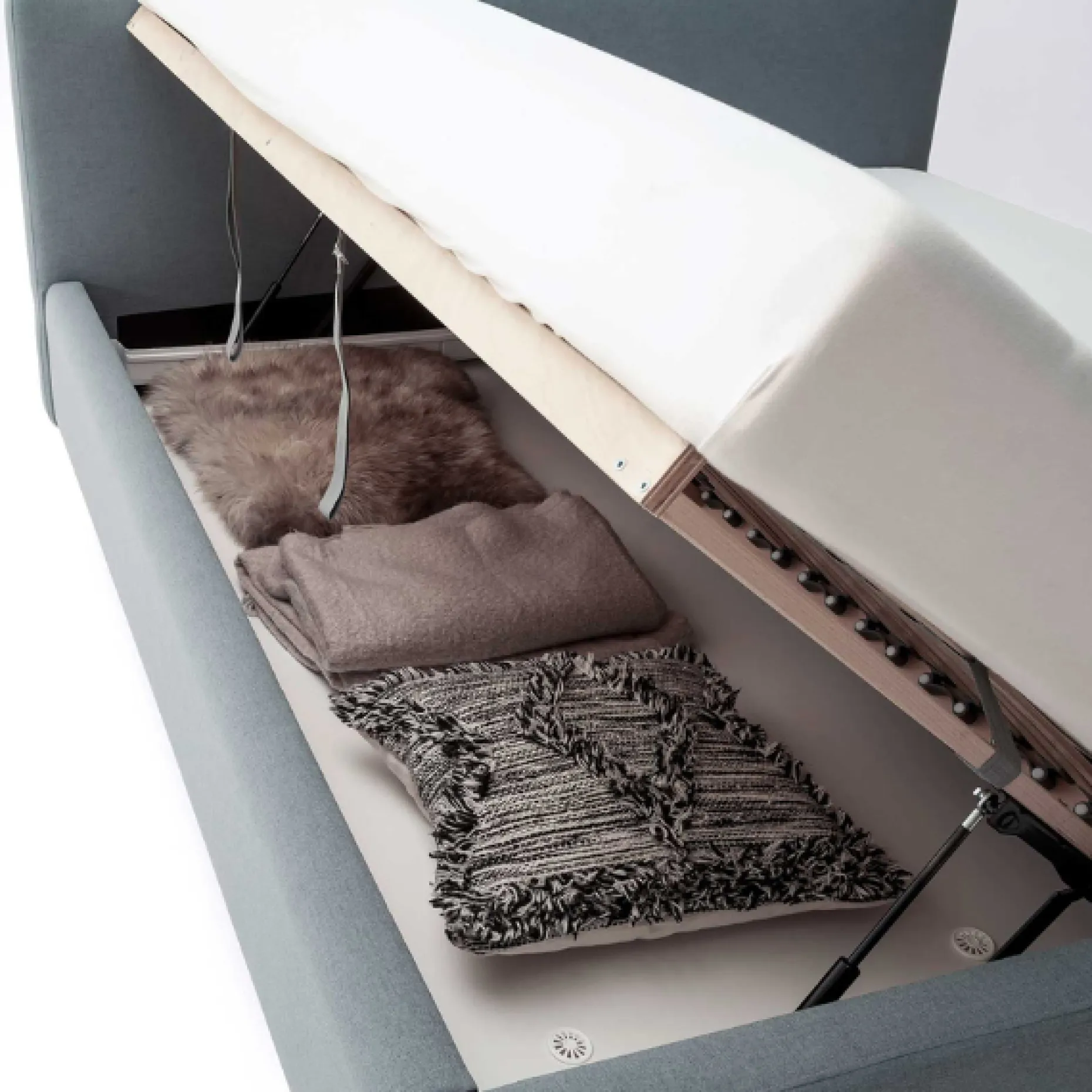 Doppelbett Cézanne 180x200cm mit Stauraum - eisblau