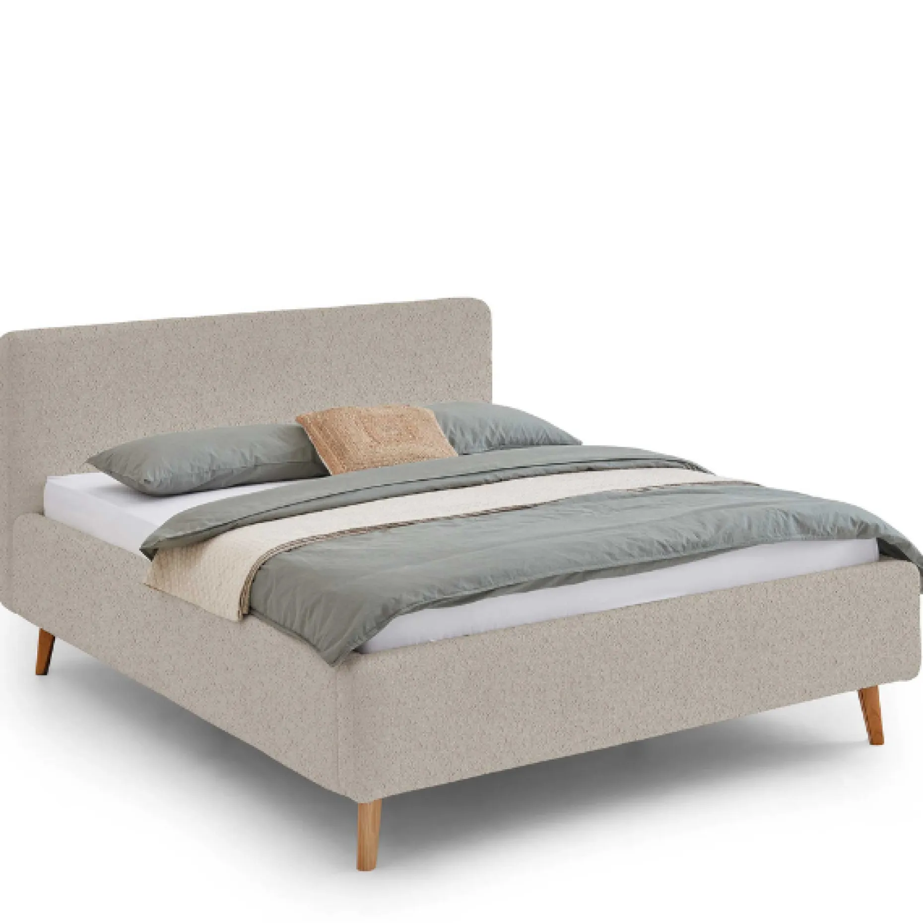 Doppelbett Dalila 160x200cm Teddystoff - beige
