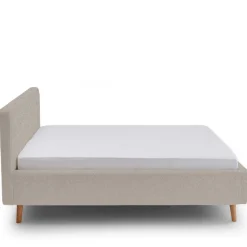 Doppelbett Dalila 160x200cm Teddy Stoff mit Lagerung - beige