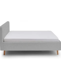 Doppelbett Dalila 160x200cm Teddy-Stoff mit Stauraum - grau