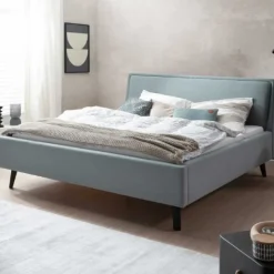 Doppelbett Estee 180x200cm - eisblau/schwarz