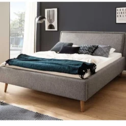 Doppelbett Estee 160x200cm - grau/eiche
