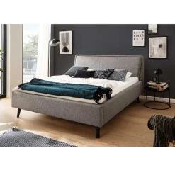 Doppelbett Estee 160x200cm - grau/schwarz