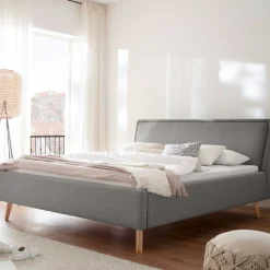 Doppelbett Estee 140x200cm - hellgrau/ocker
