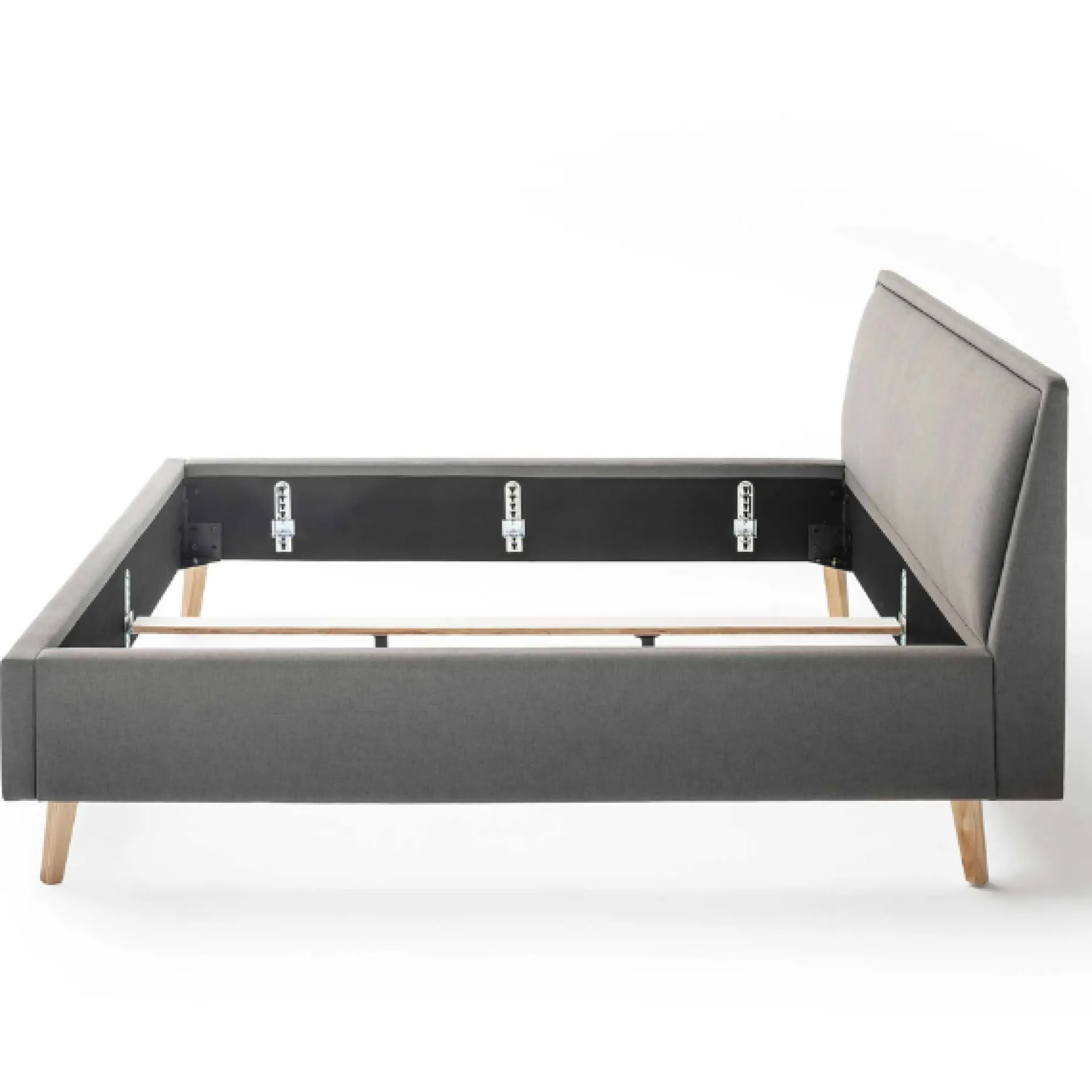 Doppelbett Estee 180x200cm - hellgrau/eiche