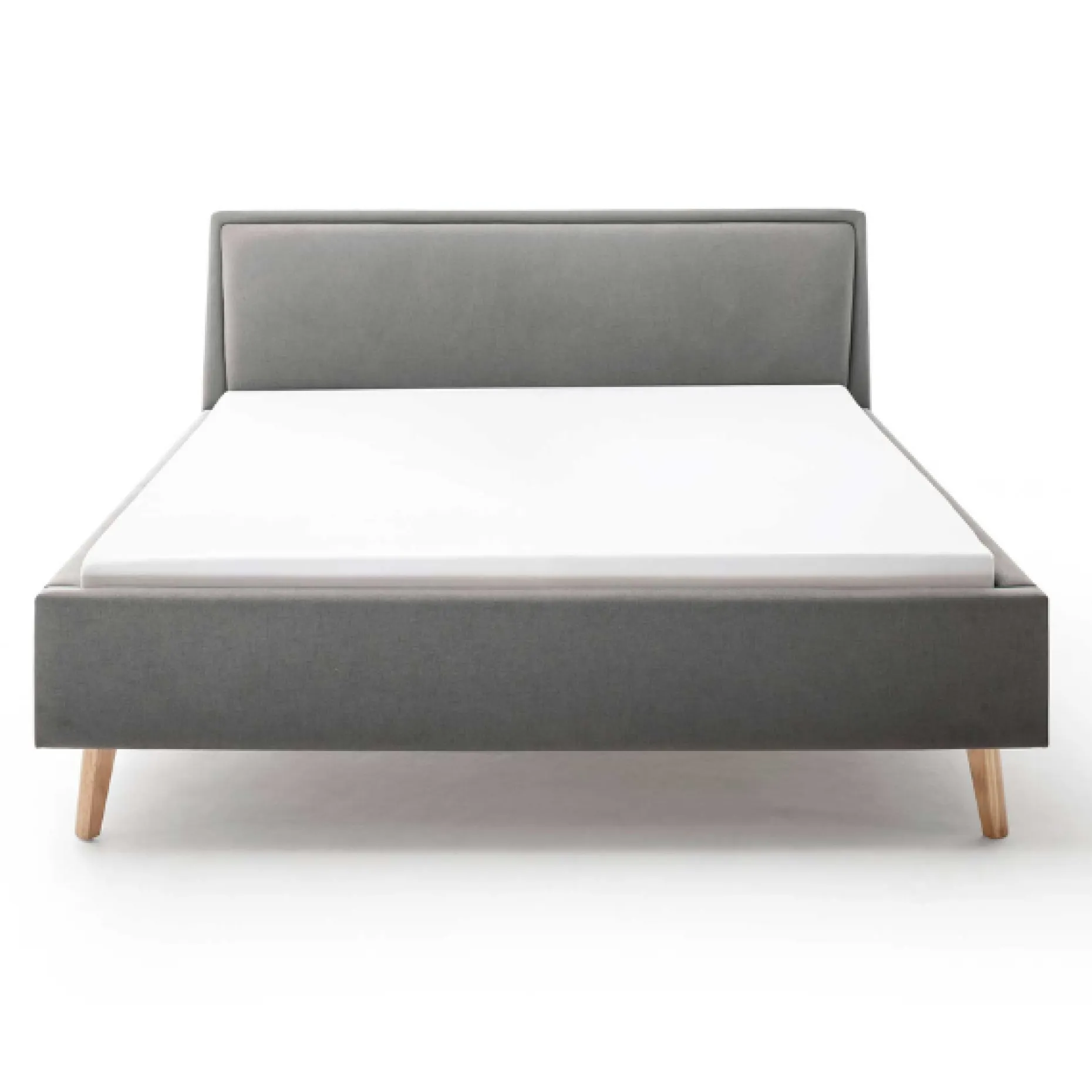 Doppelbett Estee 140x200cm mit Stauraum - hellgrau/ocker