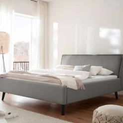 Doppelbett Estee 140x200cm mit Stauraum - hellgrau/schwarz