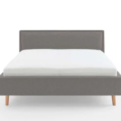 Doppelbett Estee 160x200cm mit Stauraum - hellgrau/Eiche