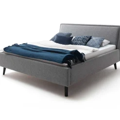 Doppelbett Estee 160x200 mit Stauraum - grau/schwarz
