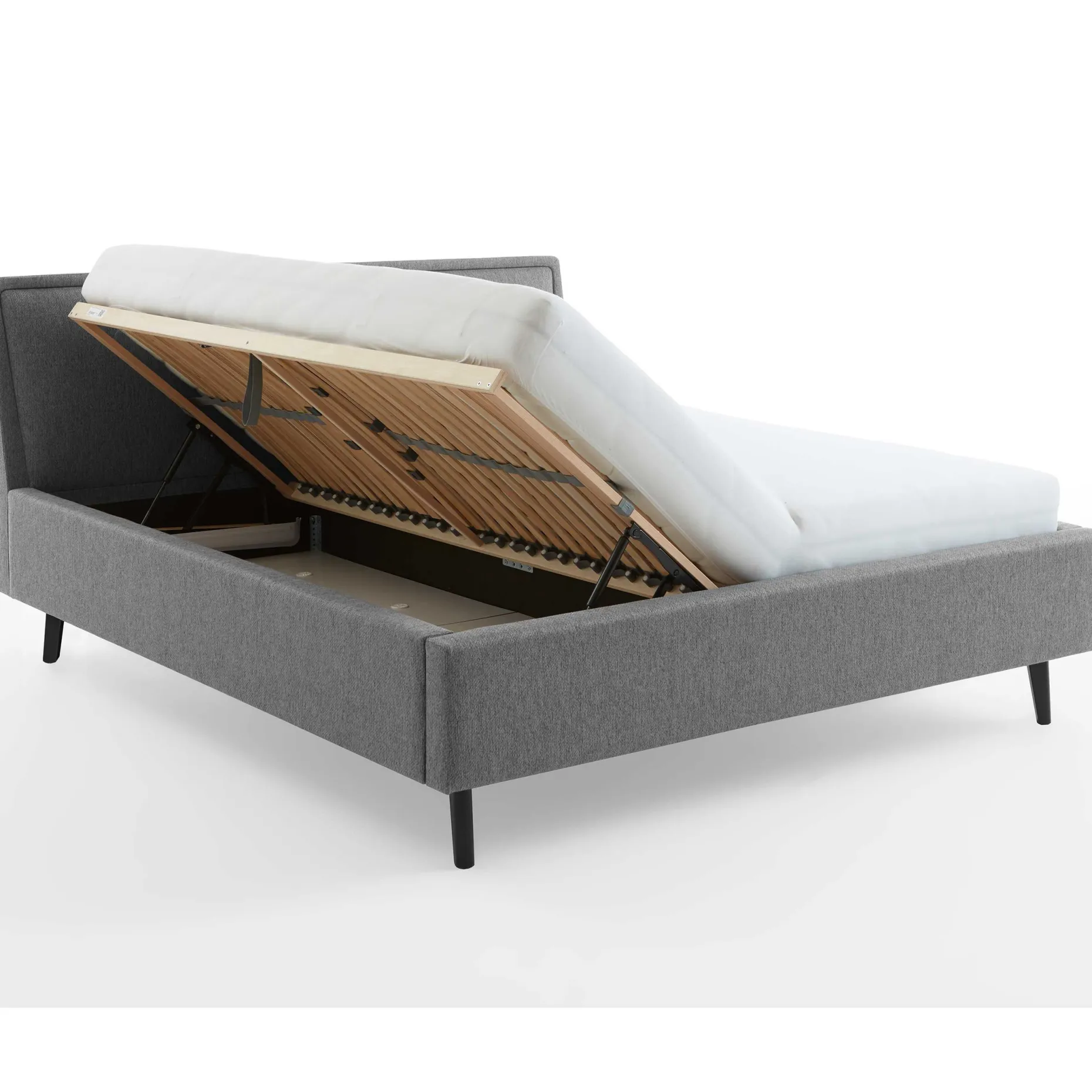 Doppelbett Estee 160x200 mit Stauraum - grau/schwarz