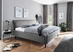 Doppelbett Estee 160x200 mit Stauraum - grau/schwarz