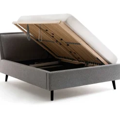 Doppelbett Estee 140x200 mit Stauraum - grau/schwarz