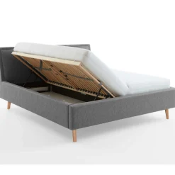 Doppelbett Estee 160x200 mit Stauraum - grau/gelb