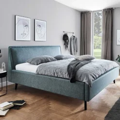 Doppelbett Estee 180x200 mit Stauraum - blau/schwarz