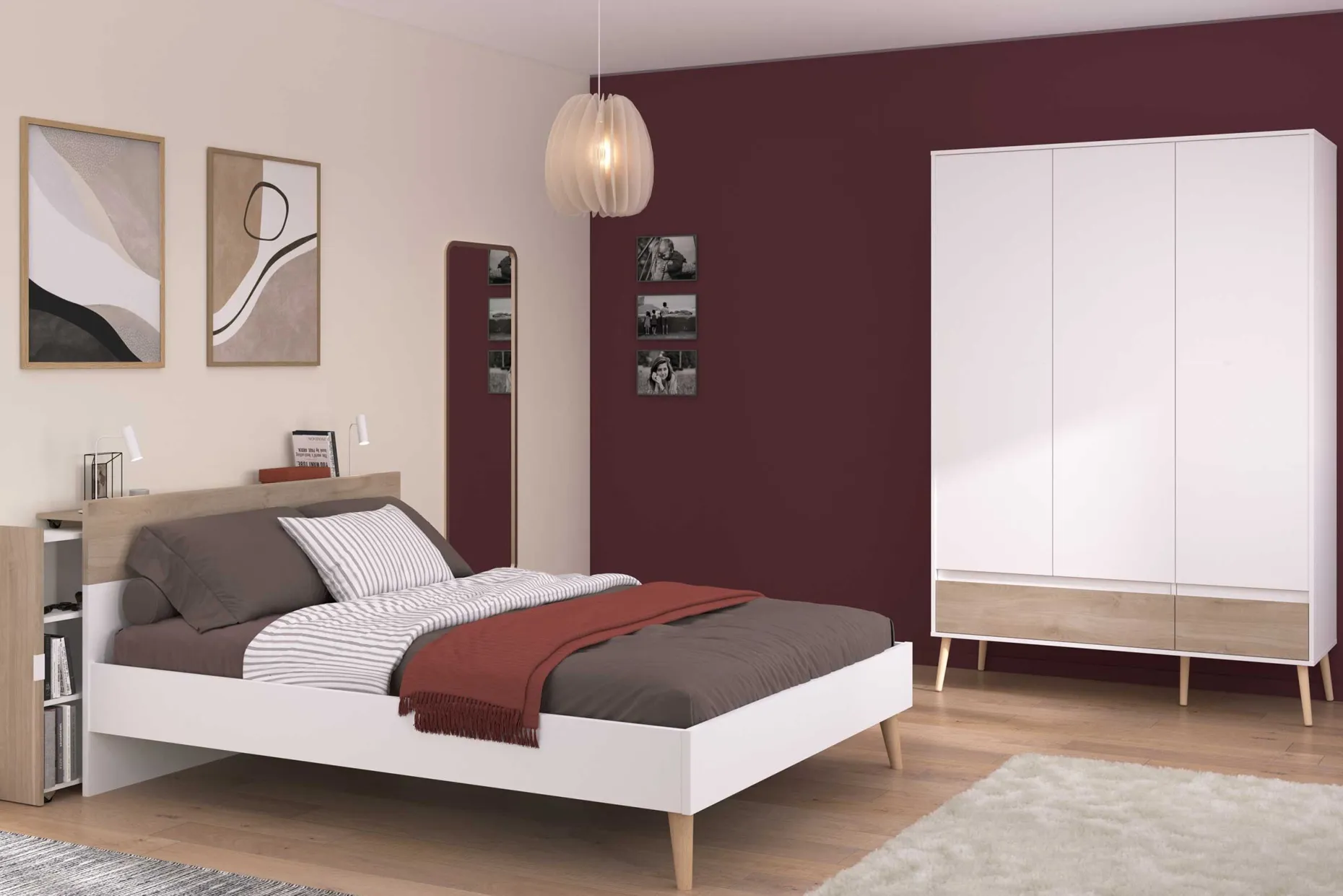 Doppelbett Hardy 160x200 - Molke/Eiche