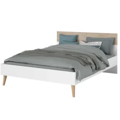 Doppelbett Hardy 140x190 - weiß/Eiche