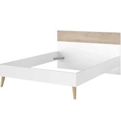 Doppelbett Hardy 140x190 - weiß/Eiche