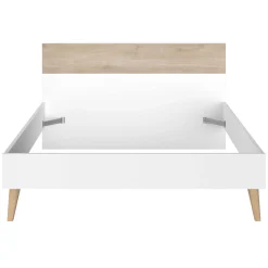 Doppelbett Hardy 140x190 - weiß/Eiche