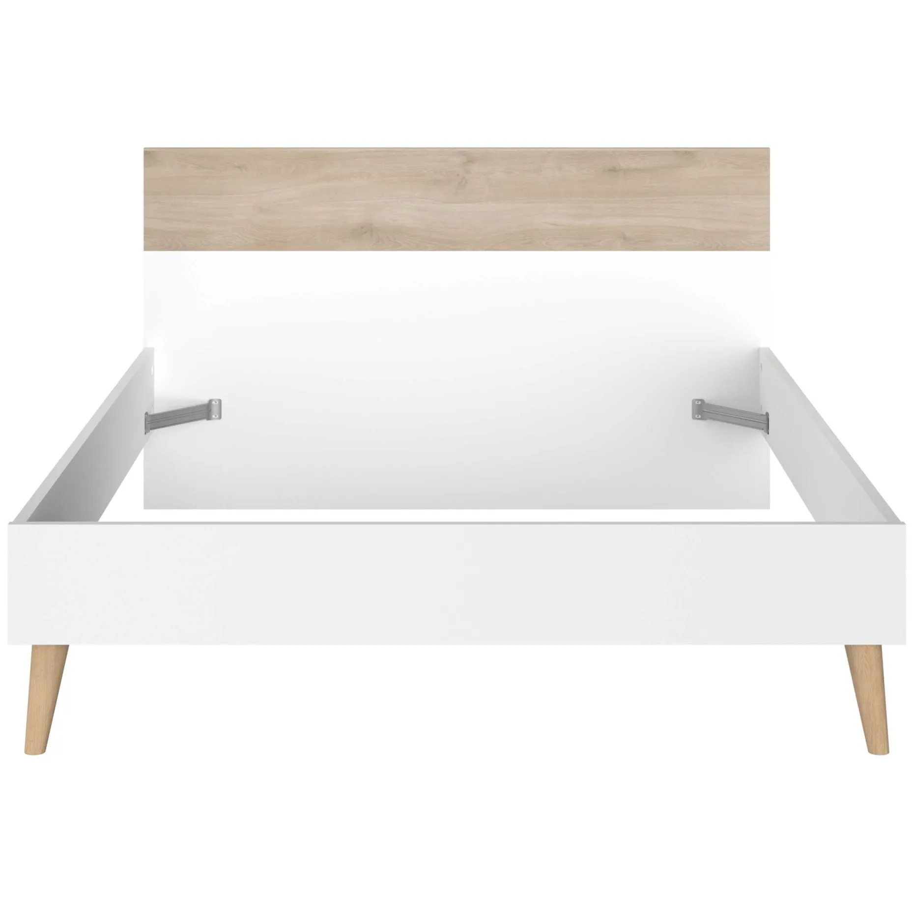 Doppelbett Hardy 140x190 - weiß/Eiche