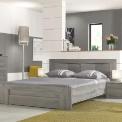 Doppelbett Hayden mit Schublade 140x200 - Eiche hellgrau