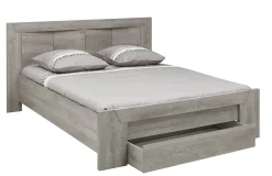 Doppelbett Hayden mit Schublade 140x200 - Eiche hellgrau