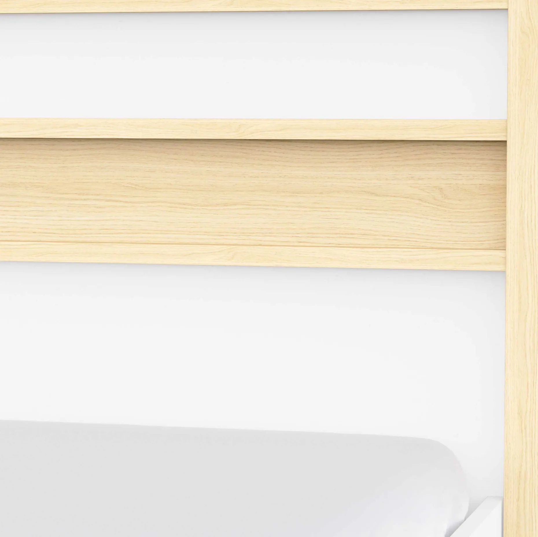Doppelbett Heva - 140x190/200cm - weiß/Eiche Dekor