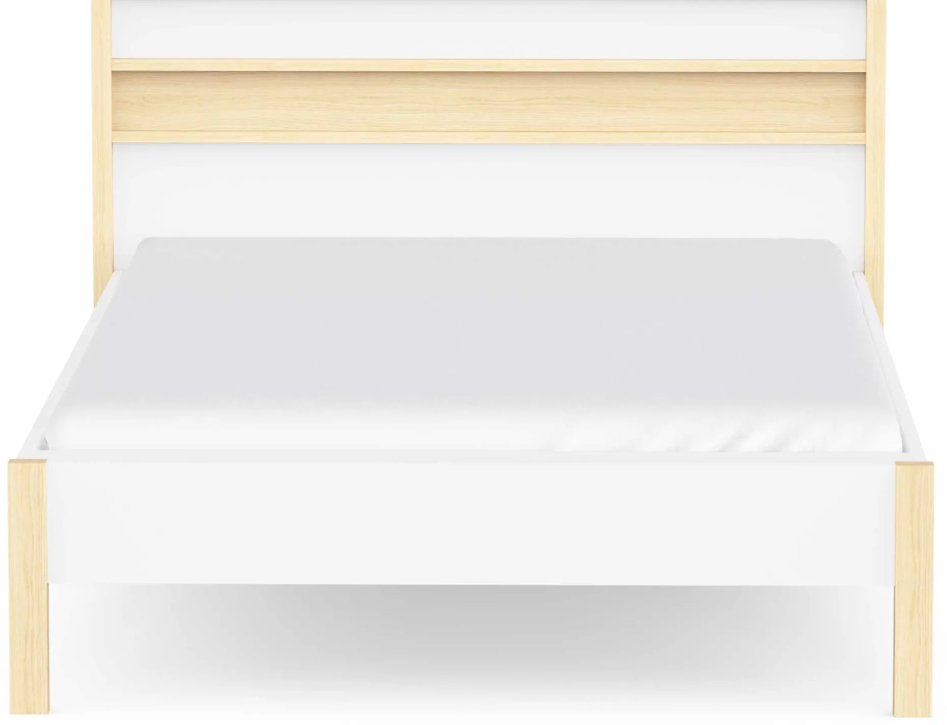Doppelbett Heva - 140x190/200cm - weiß/Eiche Dekor