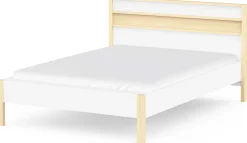 Doppelbett Heva - 140x190/200cm - weiß/Eiche Dekor