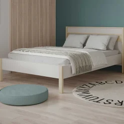 Doppelbett Heva - 140x190/200cm - weiß/Eiche Dekor