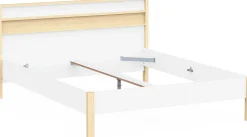 Doppelbett Heva - 160x200cm - weiß/Eiche Dekor