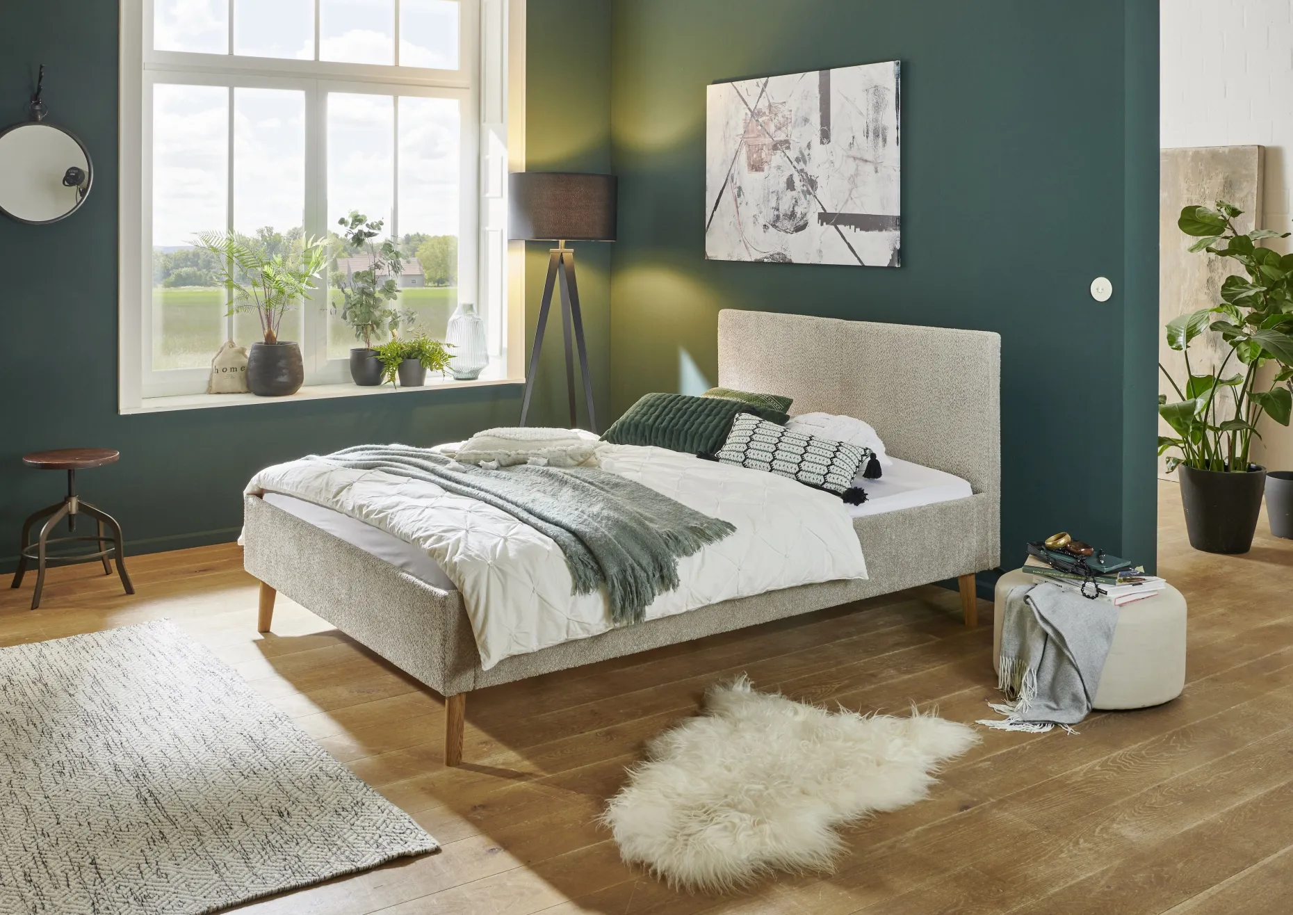 Doppelbett Kreta | 140 x 200 cm | Design Taupe