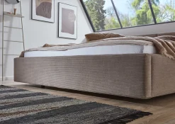 Doppelbett Kubrik 180x200cm Rippensamt - taupe