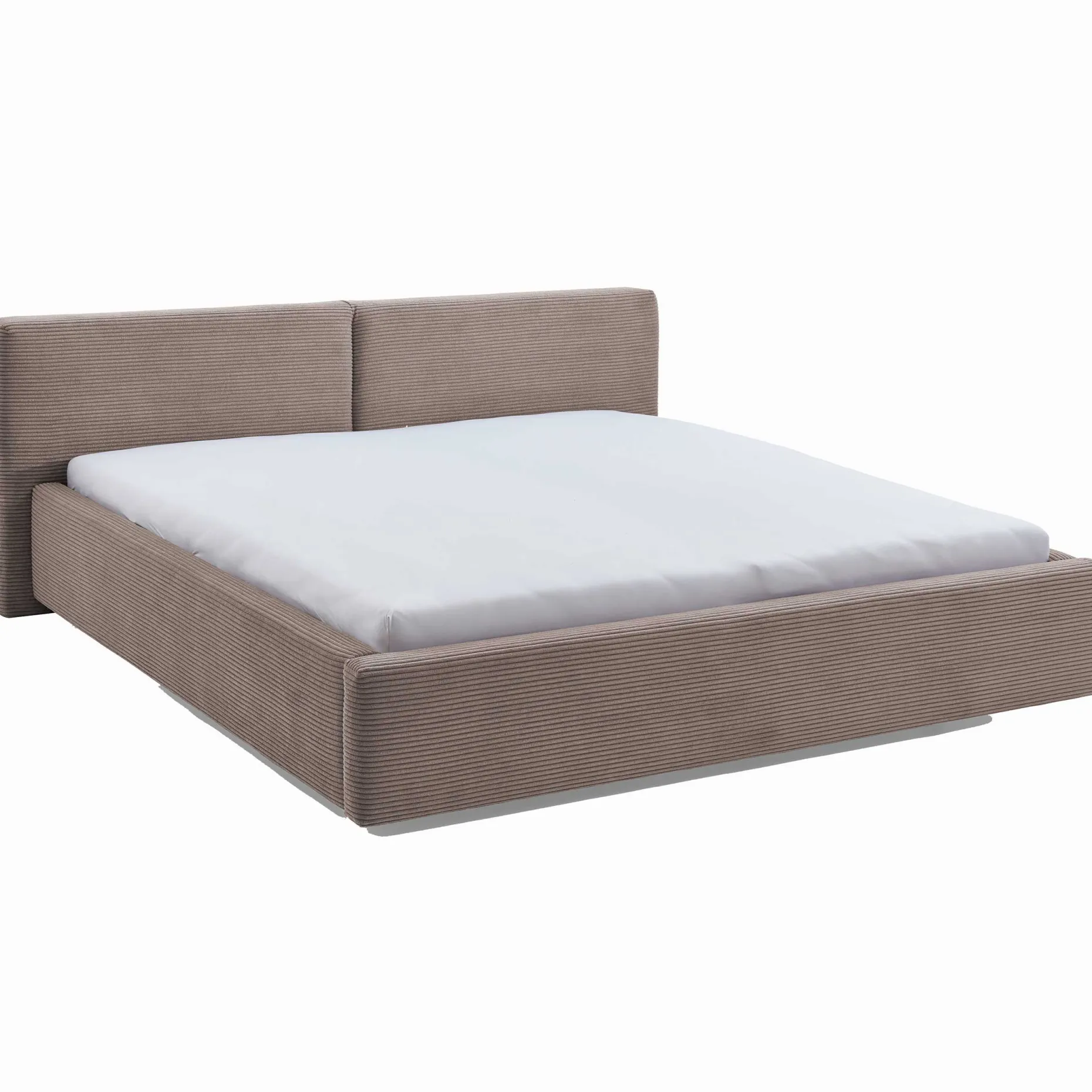 Doppelbett Kubrik 180x200cm Rippensamt - taupe