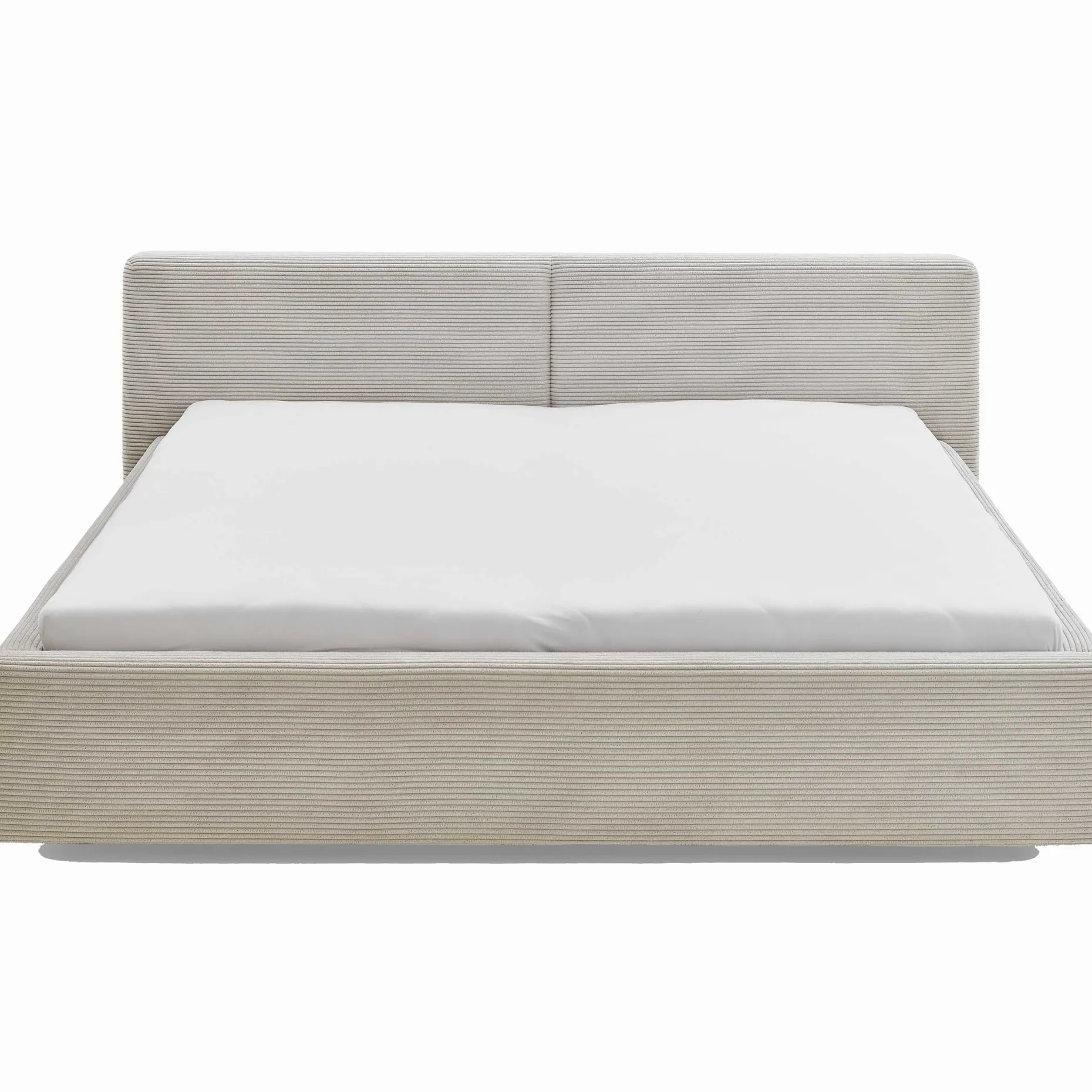 Doppelbett Kubrik 180x200cm Rippensamt - beige