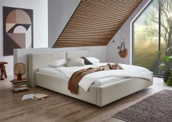 Doppelbett Kubrik 180x200cm Rippensamt - beige