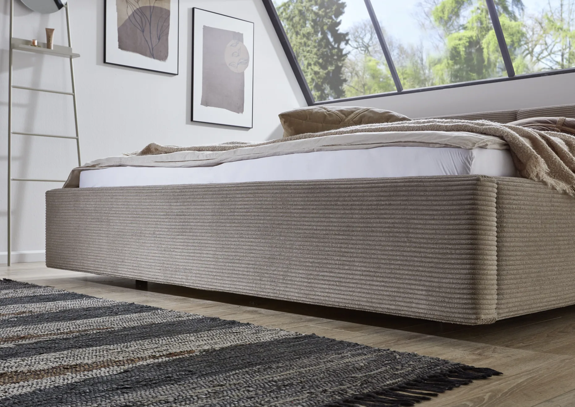Doppelbett Kubrik | 160 x 200 cm | Taupe