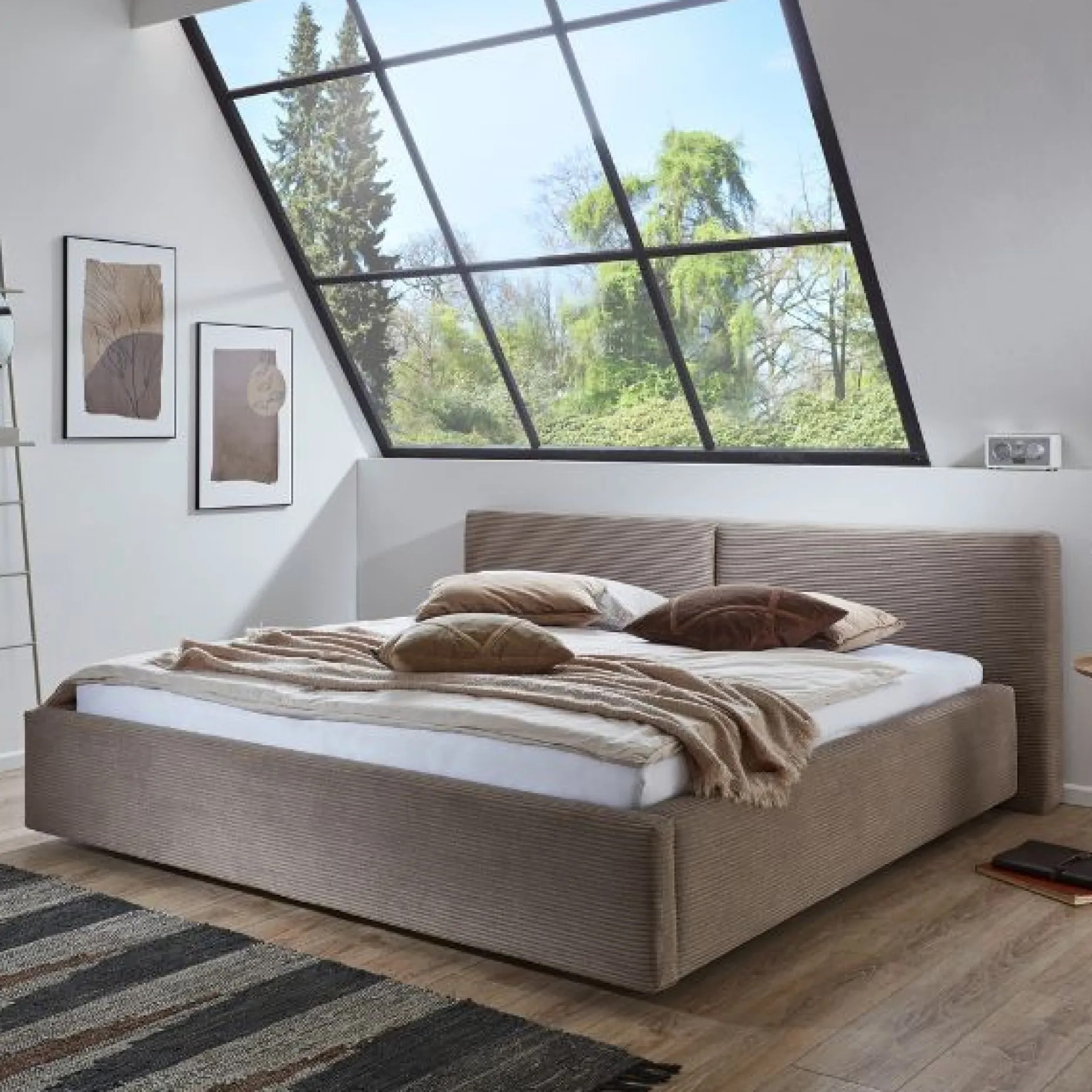 Doppelbett Kubrik | 160 x 200 cm | Taupe