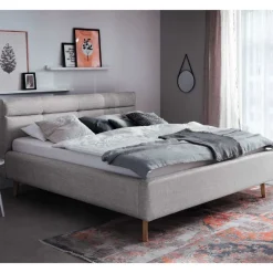 Doppelbett Laika 180x200cm mit Stauraum - grau